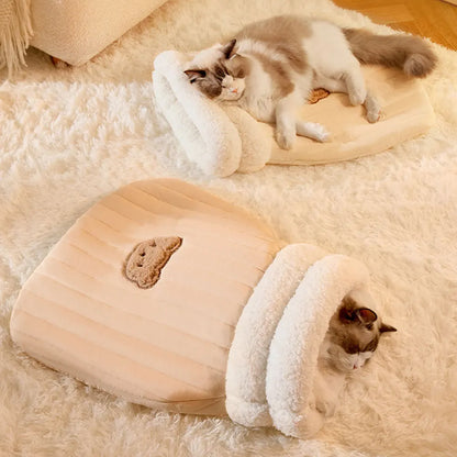 Warm Cat Sleeping Bag Comfortable Soft Cat Bed Tunnel Cat Nest Pet House