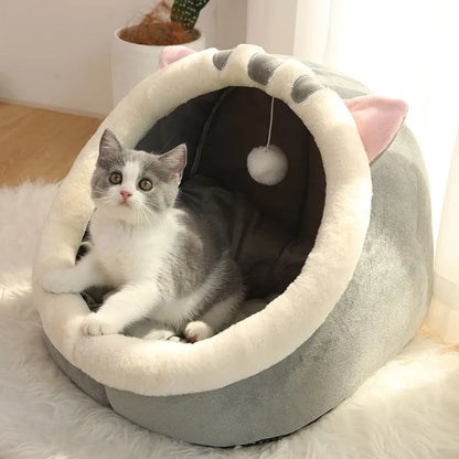 Pet Tent Cave Bed for Cats Small Dogs Self-Warming Cat Tent Bed Cat Hut