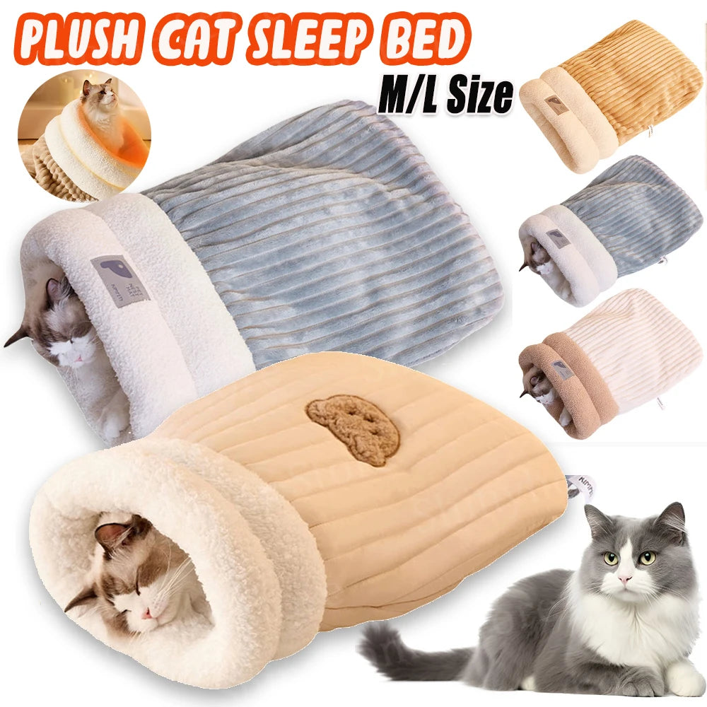 Warm Cat Sleeping Bag Comfortable Soft Cat Bed Tunnel Cat Nest Pet House