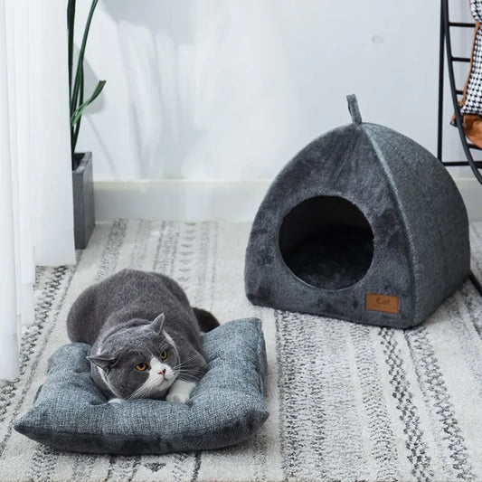 New Triangle Cat Nest Closed Cat House Pet Nest Warm and Thickened