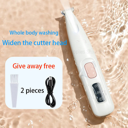 New Dog Paw Trimmer with LED Light Fully Waterproof Pet Hair Trimmer