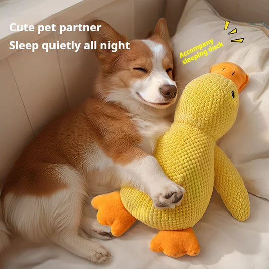 Dog toy plush companion sleeping duck bite resistant teeth grinding