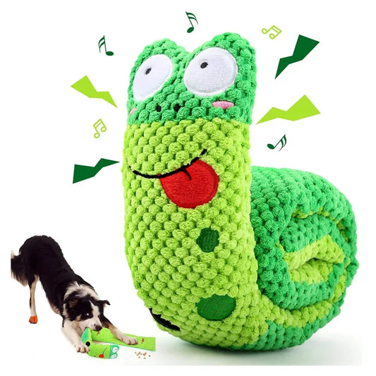 Dog Puzzle Feeder Interactive Toy Indestructible Plush Sound Squeak Puppy