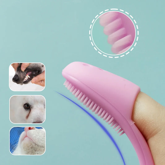 Soft Pet Finger Brush for Dog and Cat, Toothbrush for Tear Stains, Eye Care,