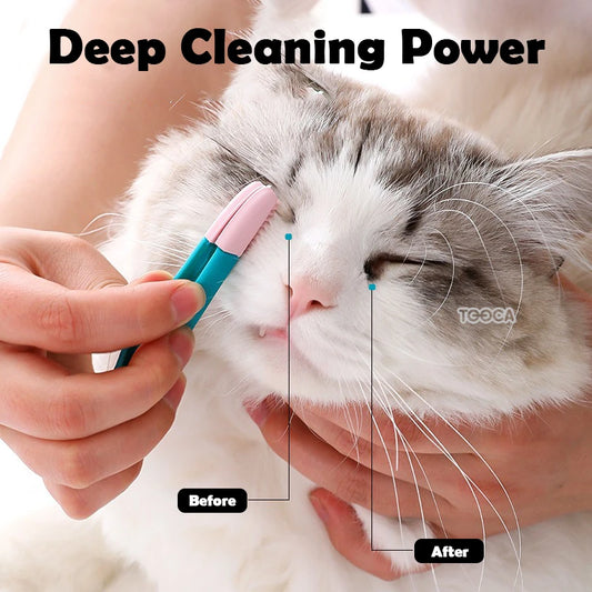 Dog Cat Cleaning Brush Supplies Soft Pet Eye Rub Handheld Cats Tear Stains