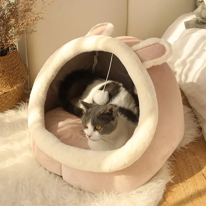 Pet Tent Cave Bed for Cats Small Dogs Self-Warming Cat Tent Bed Cat Hut